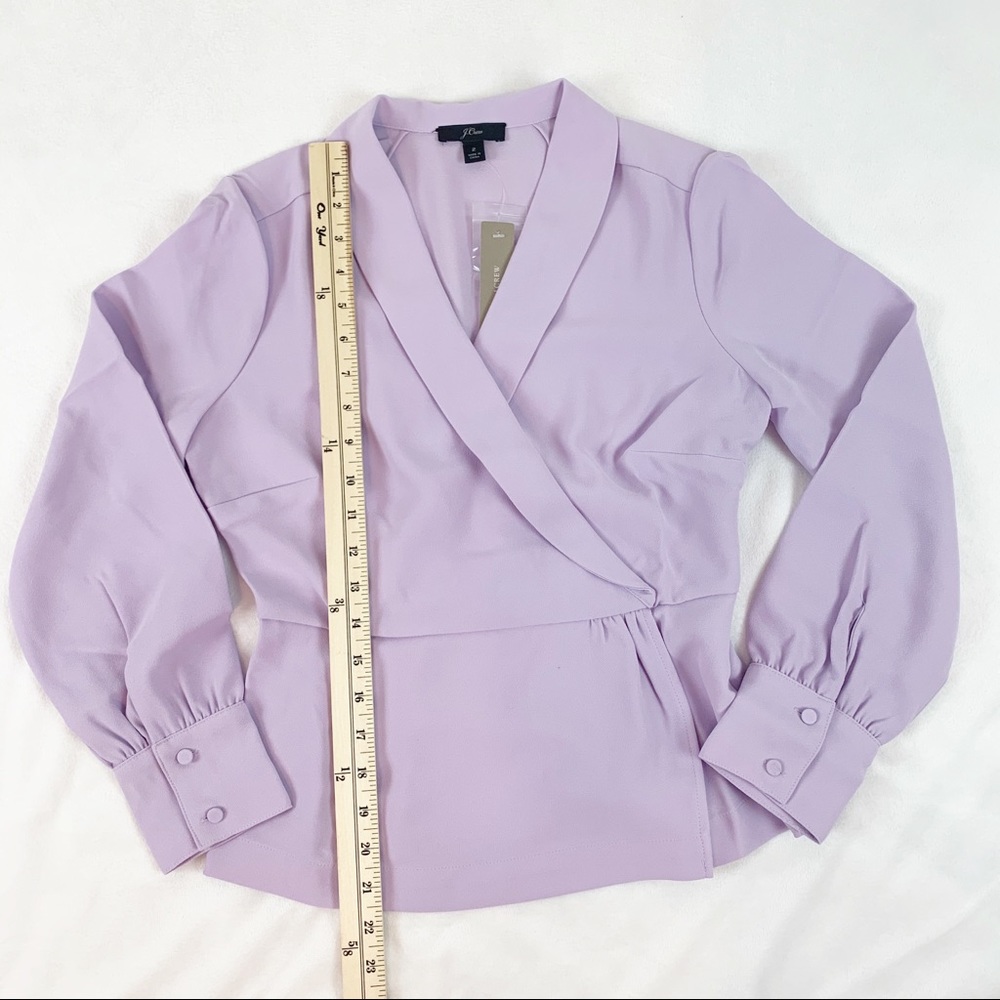 J Crew Drapey Faux-wrap top in 365 crepe lavender - Picture 4 of 8